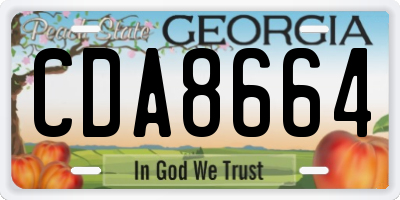 GA license plate CDA8664