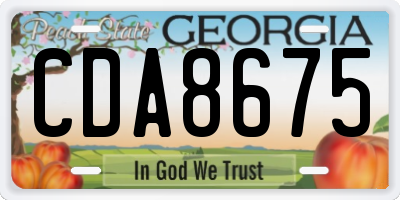 GA license plate CDA8675