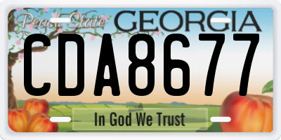 GA license plate CDA8677