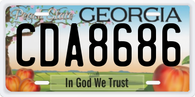 GA license plate CDA8686