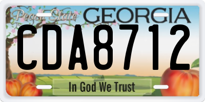 GA license plate CDA8712