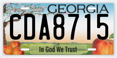 GA license plate CDA8715
