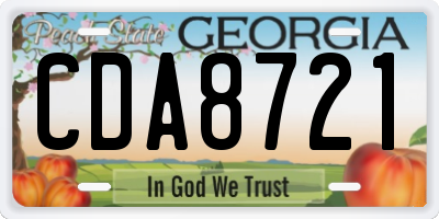 GA license plate CDA8721