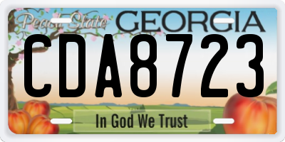 GA license plate CDA8723