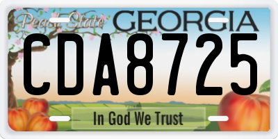 GA license plate CDA8725
