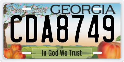 GA license plate CDA8749