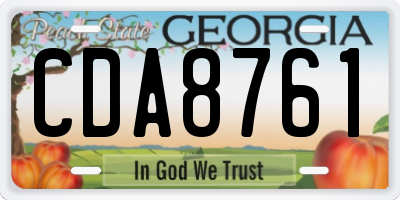 GA license plate CDA8761