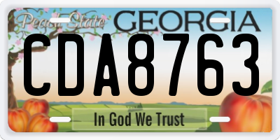 GA license plate CDA8763