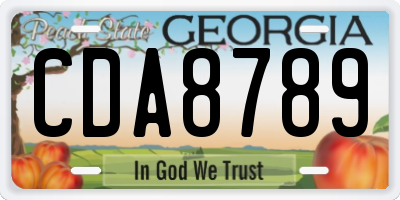 GA license plate CDA8789