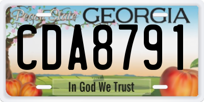 GA license plate CDA8791
