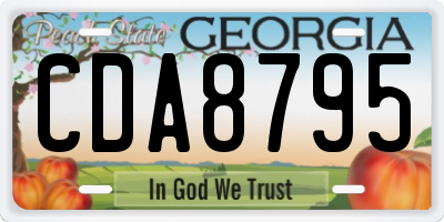 GA license plate CDA8795