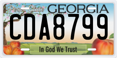 GA license plate CDA8799