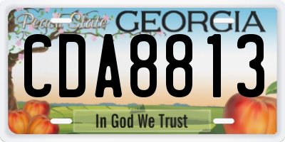 GA license plate CDA8813