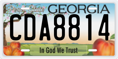 GA license plate CDA8814