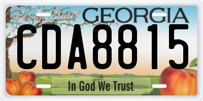 GA license plate CDA8815