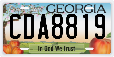 GA license plate CDA8819