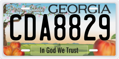 GA license plate CDA8829