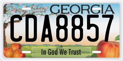 GA license plate CDA8857