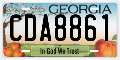 GA license plate CDA8861