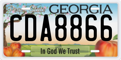 GA license plate CDA8866