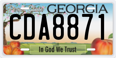 GA license plate CDA8871