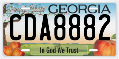 GA license plate CDA8882