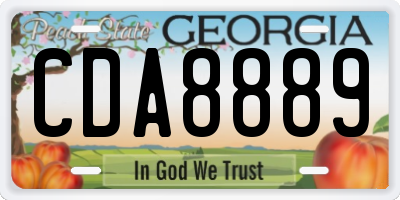 GA license plate CDA8889