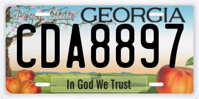 GA license plate CDA8897