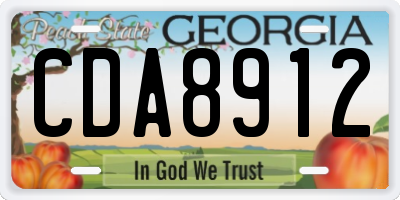 GA license plate CDA8912