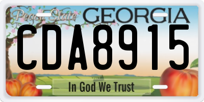 GA license plate CDA8915