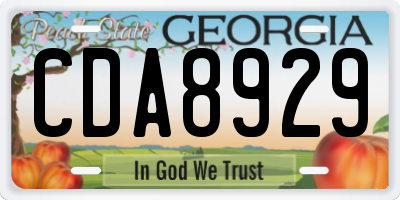 GA license plate CDA8929