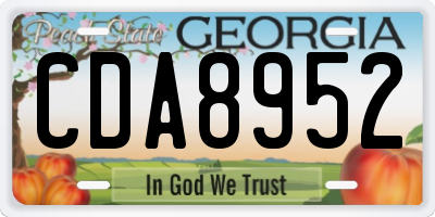 GA license plate CDA8952