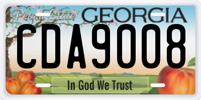 GA license plate CDA9008