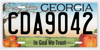 GA license plate CDA9042