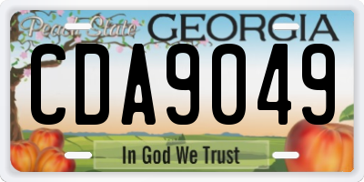 GA license plate CDA9049