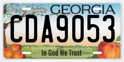 GA license plate CDA9053