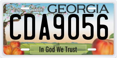 GA license plate CDA9056