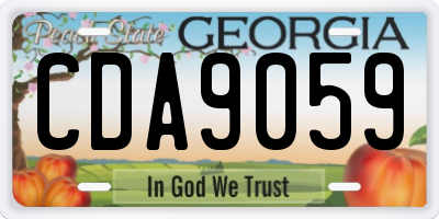 GA license plate CDA9059