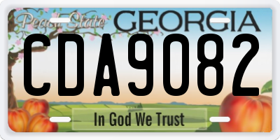 GA license plate CDA9082