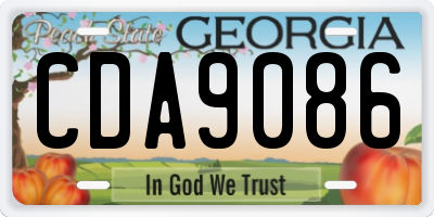 GA license plate CDA9086