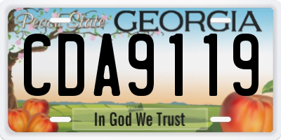 GA license plate CDA9119