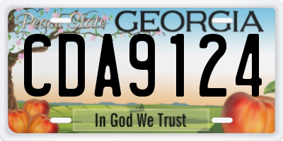 GA license plate CDA9124