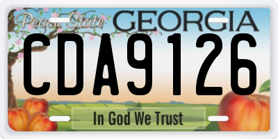 GA license plate CDA9126