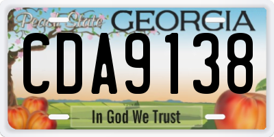 GA license plate CDA9138