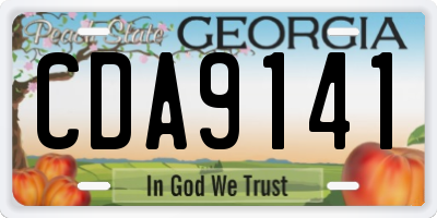 GA license plate CDA9141