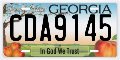 GA license plate CDA9145