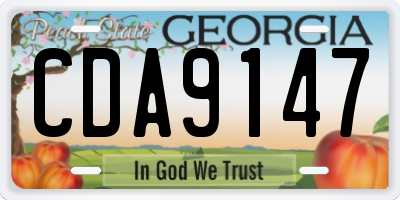 GA license plate CDA9147