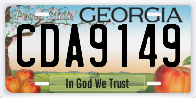 GA license plate CDA9149