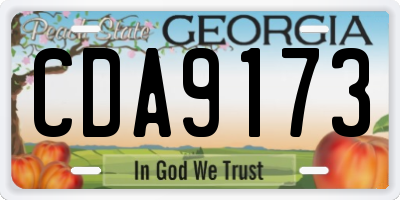 GA license plate CDA9173