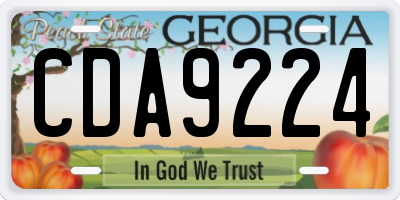 GA license plate CDA9224